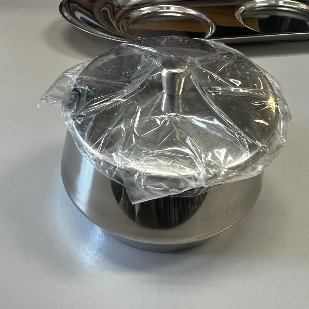 NWT Vintage WMF Cromargan Sugar and Creamer Set with Tray Stainless Steel 18/10